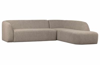 Ecksofa Sloping aus Chenille, modern und gepolstert, rechts, hellbraun, komfortabel f