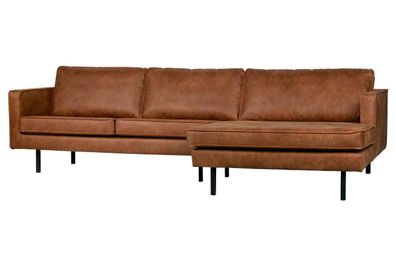 Ecksofa Rodeo Chaiselongue Lederoptik, modern, rechts, cognacbraun, komfortabel und p