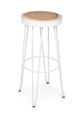 Barhocker Kelra aus Mungurholz, modern, weiß natur, zeitloses Design für Deine Küche