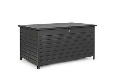 Gartentruhe Citanal aus Aluminium, modern und wetterfest, anthrazit, mit Rädern und G