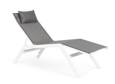 Sonnenliege Norik aus Aluminium, modern und wetterfest, Dunkelgrau, verstellbare Rück