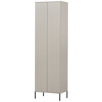 Schrank Gravure aus Kiefernholz, skandinavischer Stil, hellgrau Dust, Push-to-Open-Sy