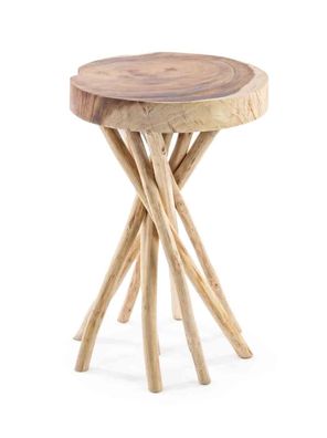 Couchtisch Dadsoli aus Suarholz, rundes Design, natur, 35 cm Durchmesser, stilvoll fü