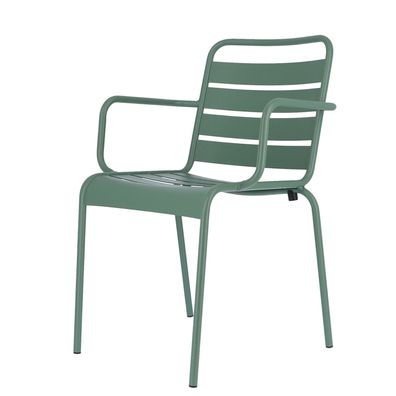 Stuhl Mya Metal aus Aluminium, Retro Chic für Outdoor, salbeigrün, stapelbar