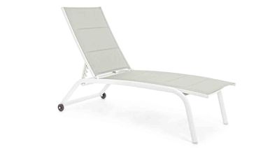 Gartenliege Sapale 2er-Set, Aluminium und Textilene, modern verstellbar, weiß mit Räd
