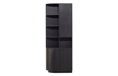 Schrank Finca aus Kiefernholz, modern mit Push-to-Open, schwarz, 3 Türen, schwebendes