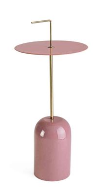 Beistelltisch Situla aus Metall, modern rundes Design, rosa goldfarben, für Dein Zuha