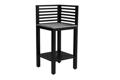 Outdoor Küche Bellac Eck-Element von Brafab aus Aluminium und Stein, modern, Schwarz,