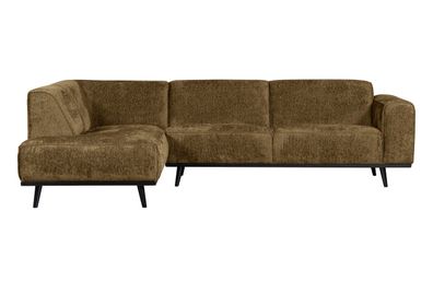 Ecksofa Statement aus Struktursamt, modern und komfortabel, links, brass braun, für 4