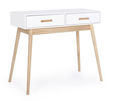 Konsole Narydon aus Kiefernholz, modern, Weiß, mit 2 Schubladen, für Dein Zuhause