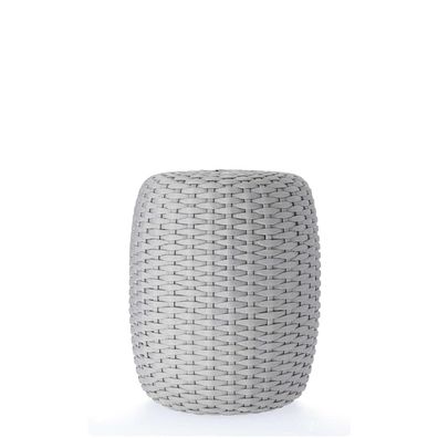 Hocker Moon aus robustem Kunststoff, modern und pflegeleicht, hellgrau, Ø 40 cm