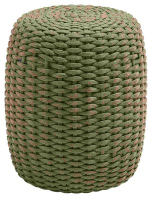 Hocker Moon aus robustem Kunststoff, modern, olive, Ø 40 cm, pflegeleicht und wetterf