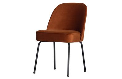 Esszimmerstuhl Vogue Samt, modernes Design, rostfarben, gepolstert, Metallgestell