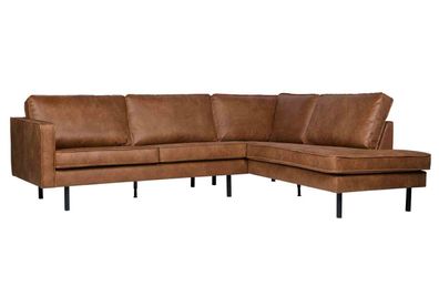 Ecksofa Rodeo Lederoptik, klassisch und modern, rechts, cognacfarben, für 4?5 Persone