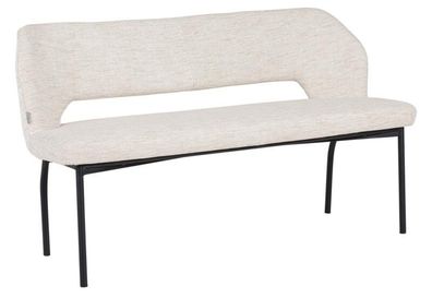 Bank Bloom 150 cm aus Stoff, modern gepolstert, natur, Metallgestell, für 2?3 Persone