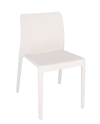 Stapelstuhl Mia aus robustem Polypropylen, modern, Weiß, pflegeleicht und stapelbar