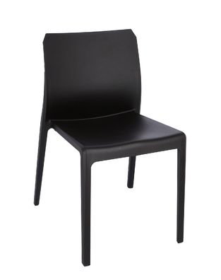 Stapelstuhl Mia aus robustem Kunststoff, modern, schwarz, stapelbar, pflegeleicht, vo