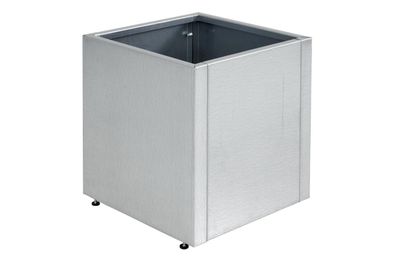 Blumentopf Timjan aus Aluminium, modern, silber, rostfrei, mit Entwässerungsloch und