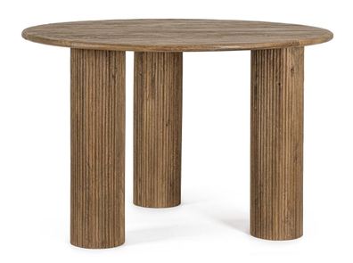 Esstisch Acanci aus Mangoholz, modern rundes Design, braun, Ø 120 cm, für 4?6 Persone