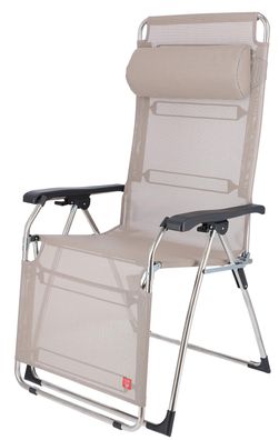 Gartenliege Amida XXL aus Aluminium, modern und stufenlos verstellbar, taupe, mit Nac