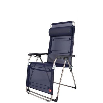 Gartenliege Amida XXL aus Aluminium, modern und stufenlos verstellbar, dunkelblau, mi