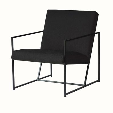 Sessel Style aus weichem Stoff, modern mit Kufengestell, schwarz, komfortabel gepolst
