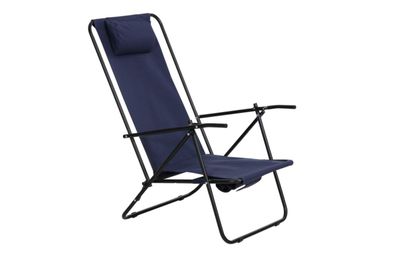 Gartenliegestuhl Colorado von Brafab aus Aluminium, klassisch, blau, leicht und pfleg