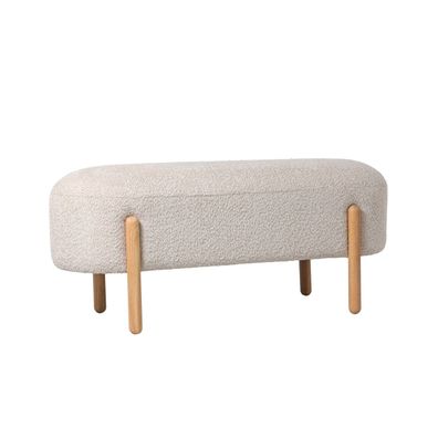 Bank Layida aus Boucle-Stoff, modernes skandinavisches Design, Natur, gepolstert, für