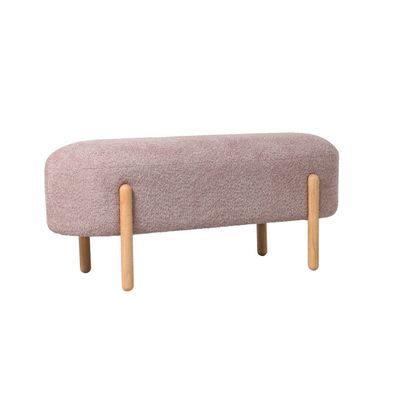 Bank Layida aus Boucle-Stoff, modern skandinavisch, altrosa, gepolstert, Gestell Kaut