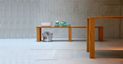 Bank Leos Eiche, Echtholzfurnier modern, 3-Sitzer, natur, 160 cm, für Wohnzimmer