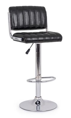 Barhocker Leybarc 2er-Set aus Kunstleder, modern und höhenverstellbar, schwarz, gepol