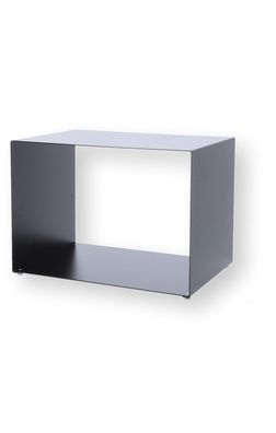 Beistelltisch Cubus aus Metall, modern, schwarz pulverbeschichtet, rechteckig, 50 cm