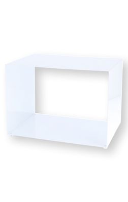 Beistelltisch Cubus Metall, modern und pulverbeschichtet, silber, 50x35x36 cm, für In