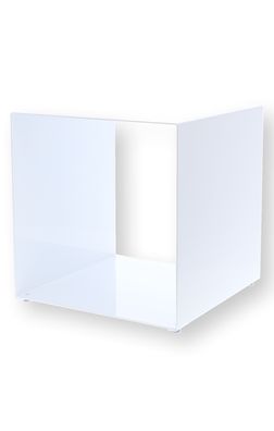 Beistelltisch Cubus Metall, modern pulverbeschichtet, quadratisch, weiß, 35 cm