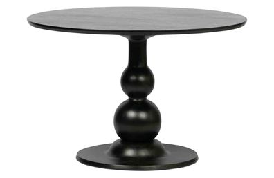 Esstisch Blanco aus Mangoholz, rundes Design im modernen Stil, schwarz, 120 cm Durchm