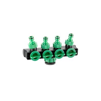 4-Wege-Verteiler mit Hahnstück, stufenlos einstellbar