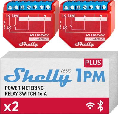 Shelly Plus 1PM WiFi- &amp; mp; mp; Bluetooth-Relaisschalter mit Strommessung Hausaut