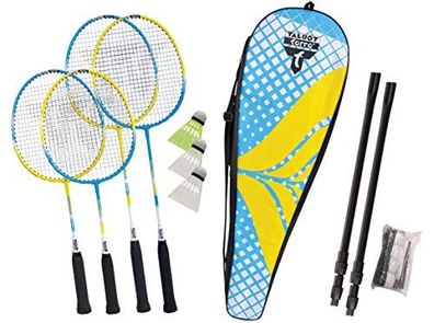 Talbot-Torro Family Badmintonset, komplettes Set mit 2 Juniorschlägern 53cm, 2 Standa