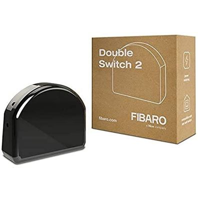 FIBARO Fibefgs-223 Unterputz Relais Einsatz 2 Schalter 1,5 kW Z-Wave, schwarz