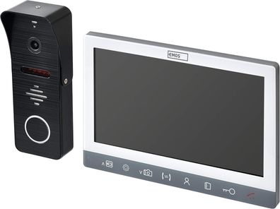 EMOS H3010 Türsprechanlage/Video-Türklingel, wasserdichte Full-HD-Kamera mit Nachtsic