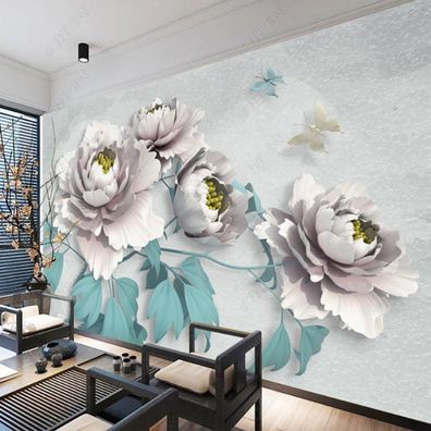 Wandtapete Lilien mit Schmucksteinen Wohnzimmer Wandbild 10627