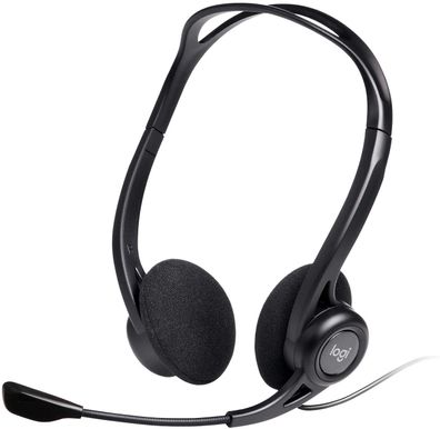 Logitech 960 Kopfhörer mit Mikrofon, Stereo-Headset, Verstellbares Mikrofon mit