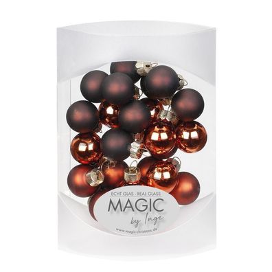 Mini-Kugeln 25 Stk 2cm Shiny Chestnut Inge-Glas