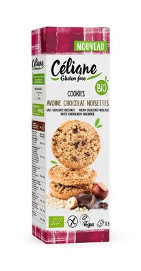 3x Céliane Haselnuss-Hafer-Cookies mit Schoko-Stückchen glutenfrei 120g