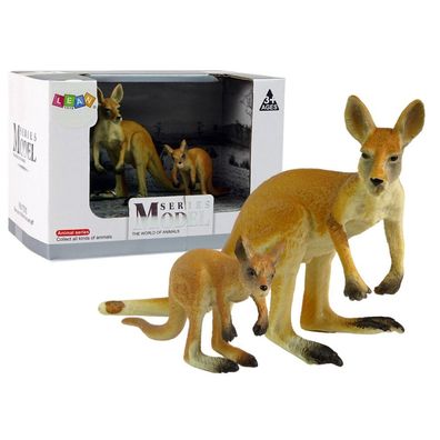 Lean Toys Set mit 2 Figuren Känguru mit Jungem Serie Tiere der Welt