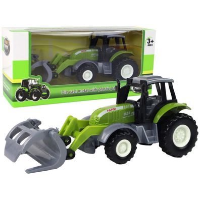 Lean Toys Traktor Bagger Grünes Krokodil Landwirtschaftsfahrzeug