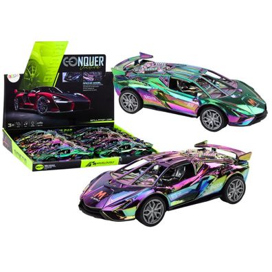 Sportwagenlichter klingen buntes Chamäleon