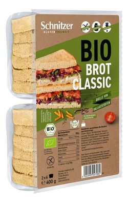 6x Schnitzer Glutenfreiheit Bio Brot Classic 400g