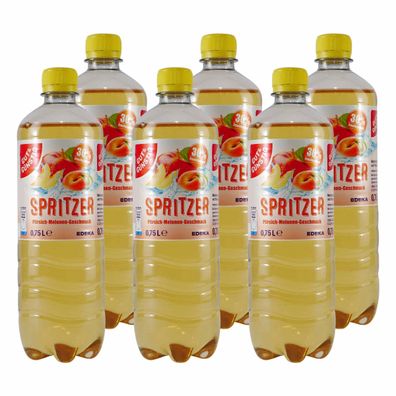 Gut & Günstig Spritzer Pfirsich-Melone (6 x 0,75L) EINWEG