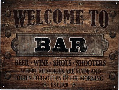 Moritz Blechschild Wine Beer Shots Bar 25 x 33 cm Retro Vintage Tin sign Wand
